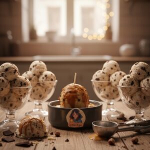 Bougie boule de glace cookies au chocolat